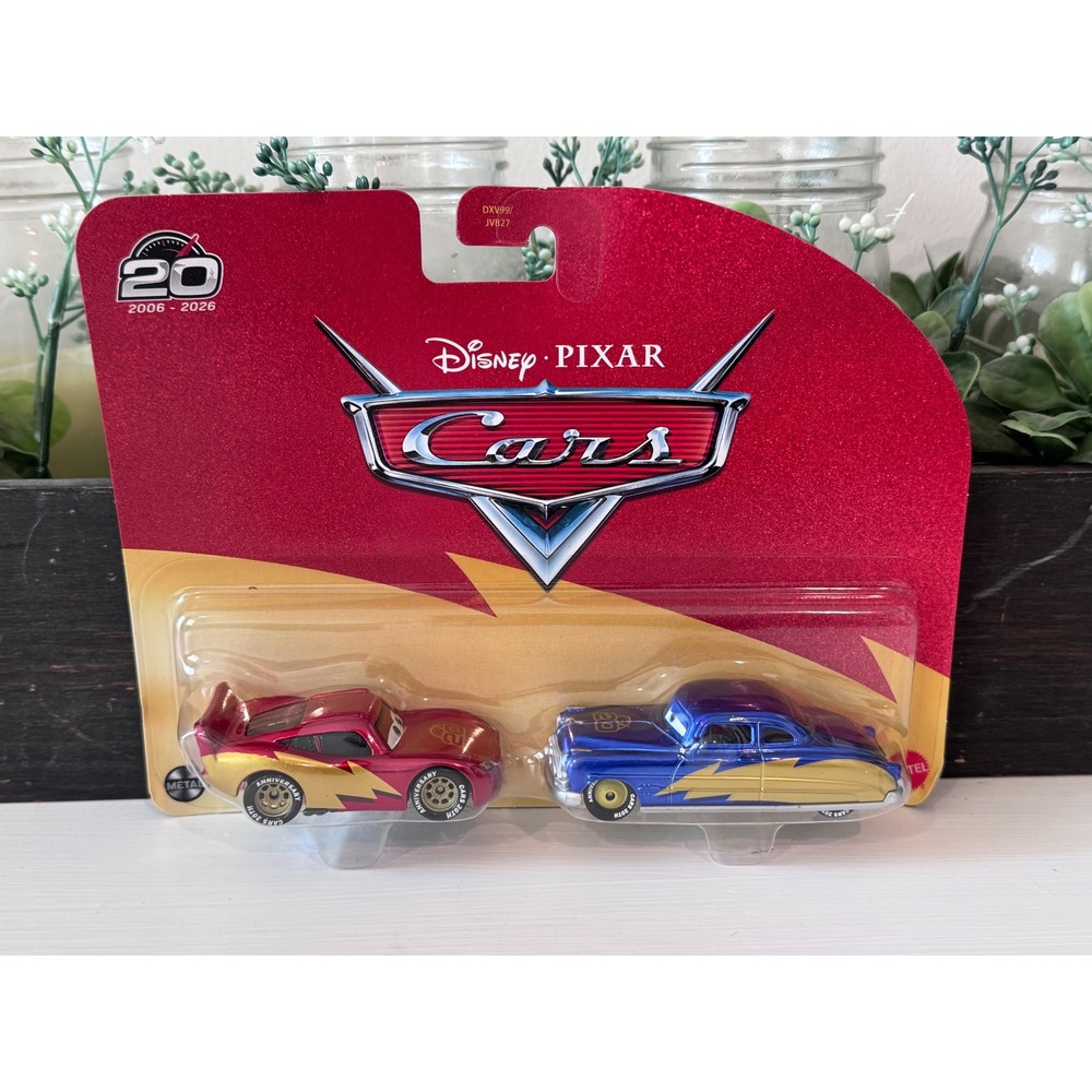 Disney Pixar Cars 20th Anniversary Lightning McQueen Doc Hudson 2 Pack